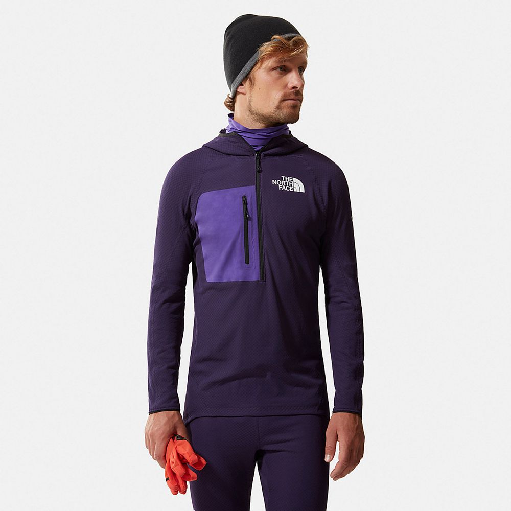 The North Face Sweater Mens Australia - The North Face Amk L2 ½ Zip Futurefleece Black Purple Mounta